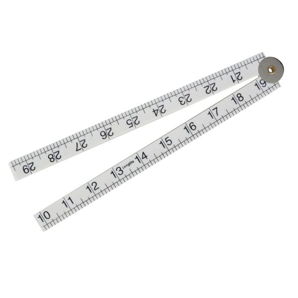 White Faithful Folding Ruler 1m